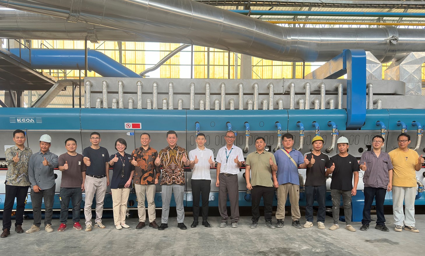 KEDA Ceramic Machinery’s Continuous Ball Mill and Multi-Section Swing Polishing Machine Make Their Debut in Indonesia